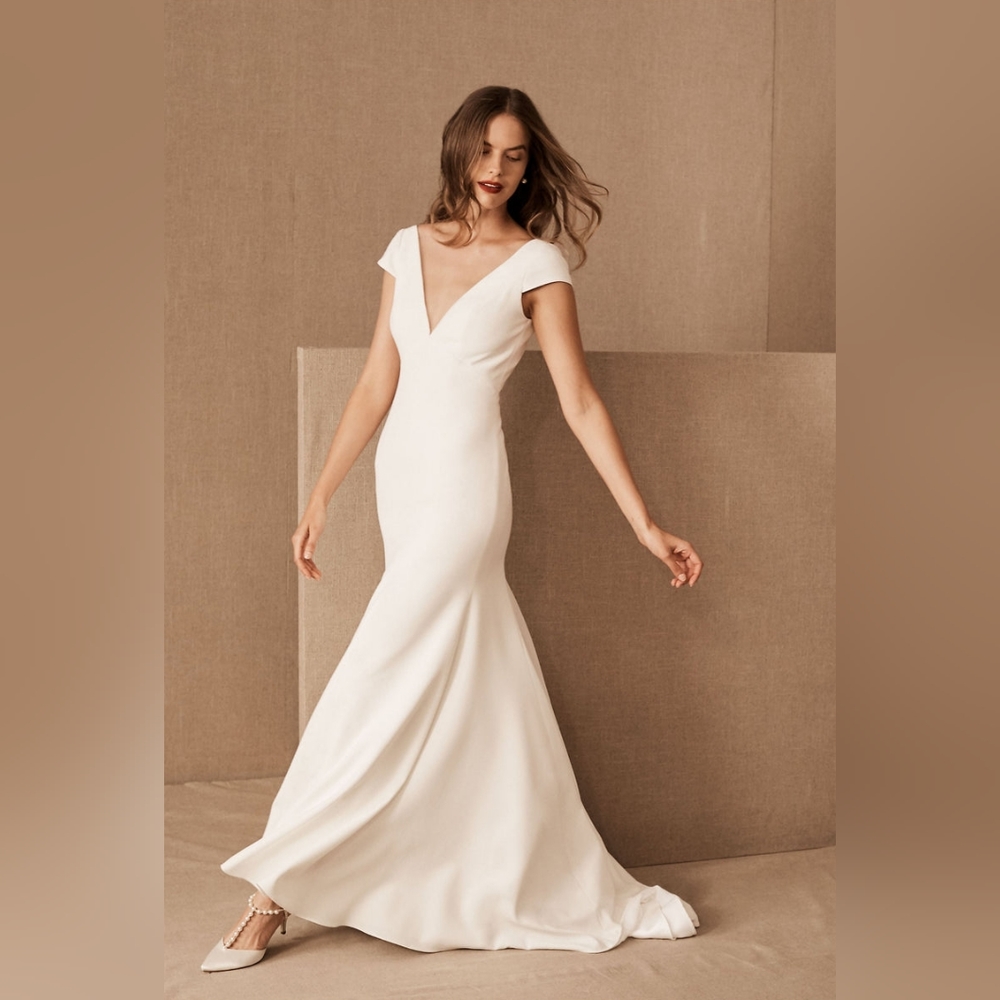 NEW BHLDN Anthropologie Jenny Yoo Haven Floral Appliqué Wedding Gown size 4